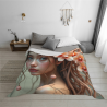 280g horizontale Flanell-Decke mit Traummädchen- und Blumenmuster