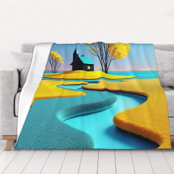 Coperta in flanella orizzontale da 280g, comoda e calda con disegno stampato