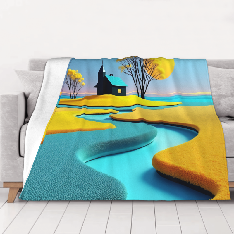 Couverture en flanelle horizontale de 280g, confortable et chaude avec motif imprimé Couverture en flanelle horizontale de 280g, confortable et chaude avec motif imprimé