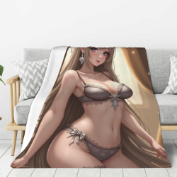 Manta de franela vertical de 280g con impresión de belleza anime