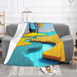 280g Horizontal Flannel Blanket, Comfortable and Warm with Printed Design