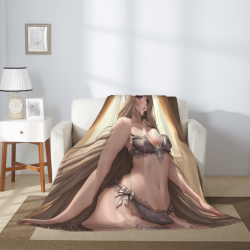 280g 縦型アニメ美女プリントフランネルブランケット