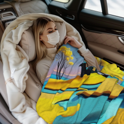 280g Horizontal Flannel Blanket, Comfortable and Warm with Printed Design