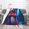280g Horizontal Cat - patterned Flannel Blanket, Soft and Comfortable