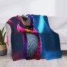 280g Horizontal Cat - patterned Flannel Blanket, Soft and Comfortable