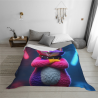 280g Horizontal Cat - patterned Flannel Blanket, Soft and Comfortable