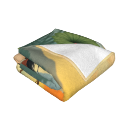 280g Horizontal Flannel Blanket with Ancient - style Beauty Print