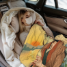 280g Horizontal Flannel Blanket with Ancient - style Beauty Print