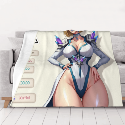 Coperta in flanella orizzontale 280g con ragazza anime
