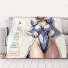 Manta de franela horizontal de 280g con chica anime