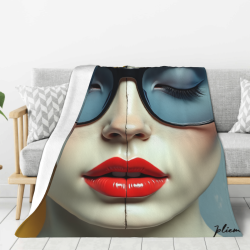 Coperta in flanella verticale 280g con stampa fashion