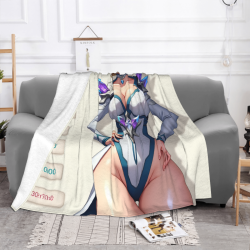 Manta de franela horizontal de 280g con chica anime