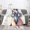 Manta de franela horizontal de 280g con chica anime