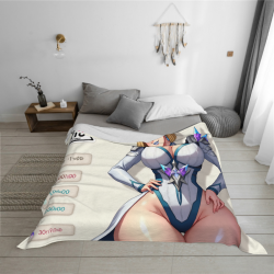 Manta de franela horizontal de 280g con chica anime