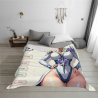 Manta de franela horizontal de 280g con chica anime