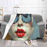 بطانية فلانيل أفقية 280 جرام (بتصميم طباعة امرأة عصرية)