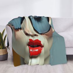 Manta de franela horizontal de 280g (Estampado de mujer moderna)