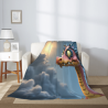 Coperta in flanella verticale 280g con stampa di drago cartoon carino