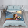 Coperta in flanella verticale 280g con stampa di drago cartoon carino