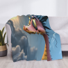 Manta de franela horizontal de 280g con adorable estampado de dragón de dibujos animados
