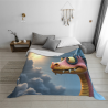 Manta de franela horizontal de 280g con adorable estampado de dragón de dibujos animados