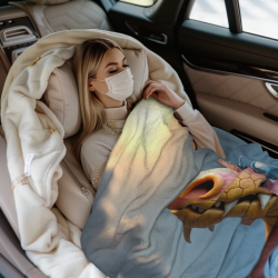 Manta de franela horizontal de 280g con adorable estampado de dragón de dibujos animados