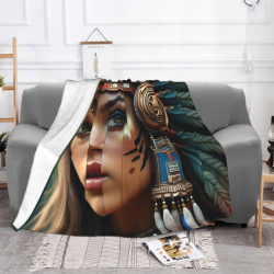 Manta de franela horizontal de 280g con estampado de belleza india