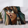 Manta de franela horizontal de 280g con estampado de belleza india