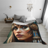 Manta de franela horizontal de 280g con estampado de belleza india
