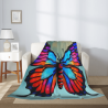 Couverture en flanelle verticale 280g avec motif papillon magnifique