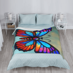Coperta in flanella verticale 280g con motivo farfalla spettacolare