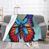 Coperta in flanella orizzontale 280g con stampa di farfalla spettacolare