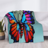 Coperta in flanella orizzontale 280g con stampa di farfalla spettacolare