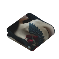 Couverture en flanelle 280g avec impression recto et motif féminin mystérieux