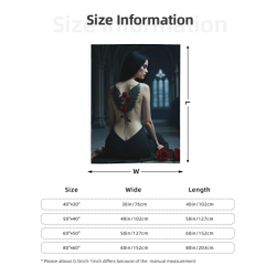 Couverture en flanelle 280g avec impression recto et motif féminin mystérieux
