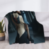 Manta de franela horizontal de 280g con estampado único de espalda femenina