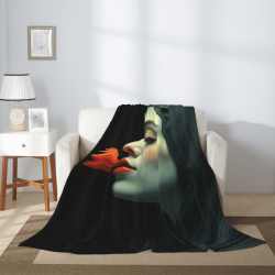 280g Vertical Flannel Blanket: Mysterious Lady Pattern Style