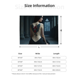 Manta de franela horizontal de 280g con estampado único de espalda femenina