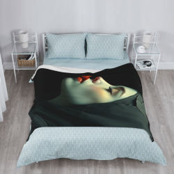 Couverture en flanelle verticale 280g : Style à motif de dame mystérieuse