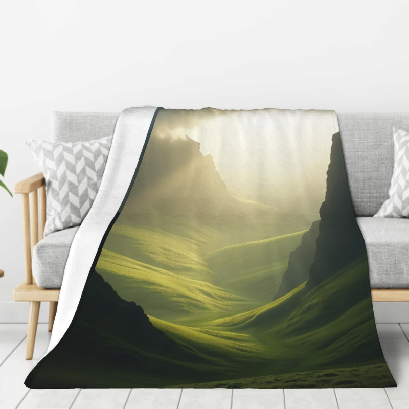 Coperta in flanella verticale 280g con stampa paesaggio naturale