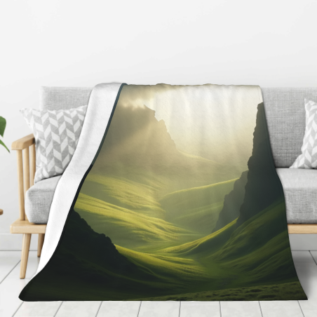 Coperta in flanella verticale 280g con stampa paesaggio naturale