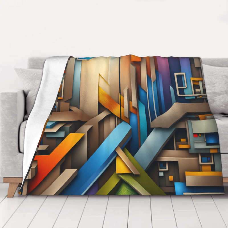 280g Horizontal Geometric Art Print Flannel Blanket 280g Horizontal Geometric Art Print Flannel Blanket