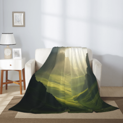 Coperta in flanella verticale 280g con stampa paesaggio naturale
