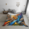 Coperta in flanella orizzontale 280g con stampa artistica geometrica