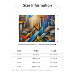 280g horizontale Flanell-Decke mit geometrischem Kunst-Druck