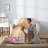 280g Ancient - style Beauty Pattern Single - sided Printed Flannel Blanket