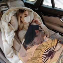280g Ancient - style Beauty Pattern Single - sided Printed Flannel Blanket