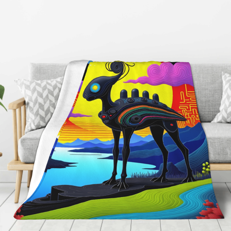280g vertikale Flanell-Decke (Fantasiekreatur-Druckstil)