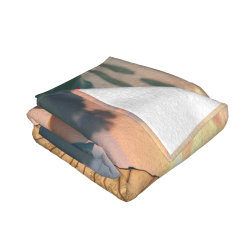 280g Single - sided Printed Flannel Blanket with Ancient - style Beauty Pattern