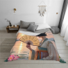 280g Single - sided Printed Flannel Blanket with Ancient - style Beauty Pattern